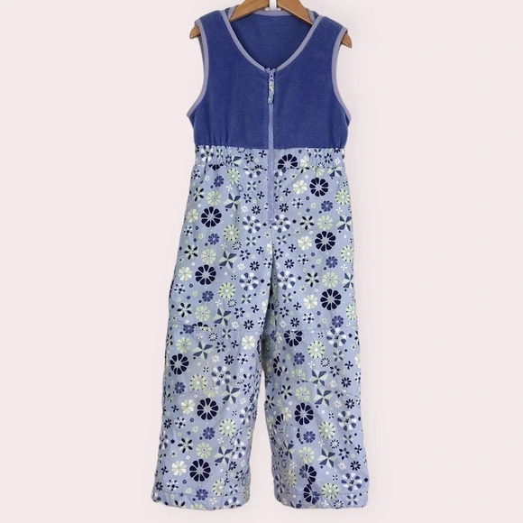 Columbia bib snow overalls lavender floral size 4-5 years - Picture 1 of 13